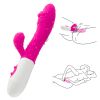 2 in 1 Rabbit Quiet Female Vibrators with Powerful Motors Clitoral Vibrator, Vibrating Dildos for Women Back and forth Vibrators for Women