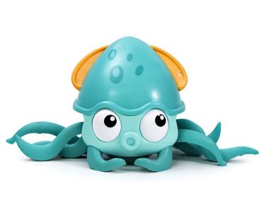 Induction Escape Crab Toy Rechargeable Electric Octopus Crawling Smart Toys for Children Interactive Toys Learn To Climb Toys (Color: blue octopus)