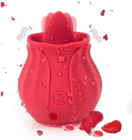 Rose Sex Toy For Women;  Waterproof Vaginal Suction Vibrator;  Intimate Nipple Sucking Cup;  Oral Clitoral Stimulato (Color: Red)