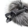 Leather Whip Handle Fox Tail Fur Fetish Ass Spanking Paddle Flogger BDSM Flirt Slave Erotic Sex Toys for Female Male Couples